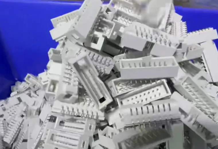 Finished connector housing batch handling for Kirision backend connector manufacturing and RFQ review