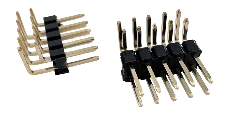 2.54mm Right Angle Pin Header Connector, Dual Row, 2x1P to 2x40P product photo by Kirision