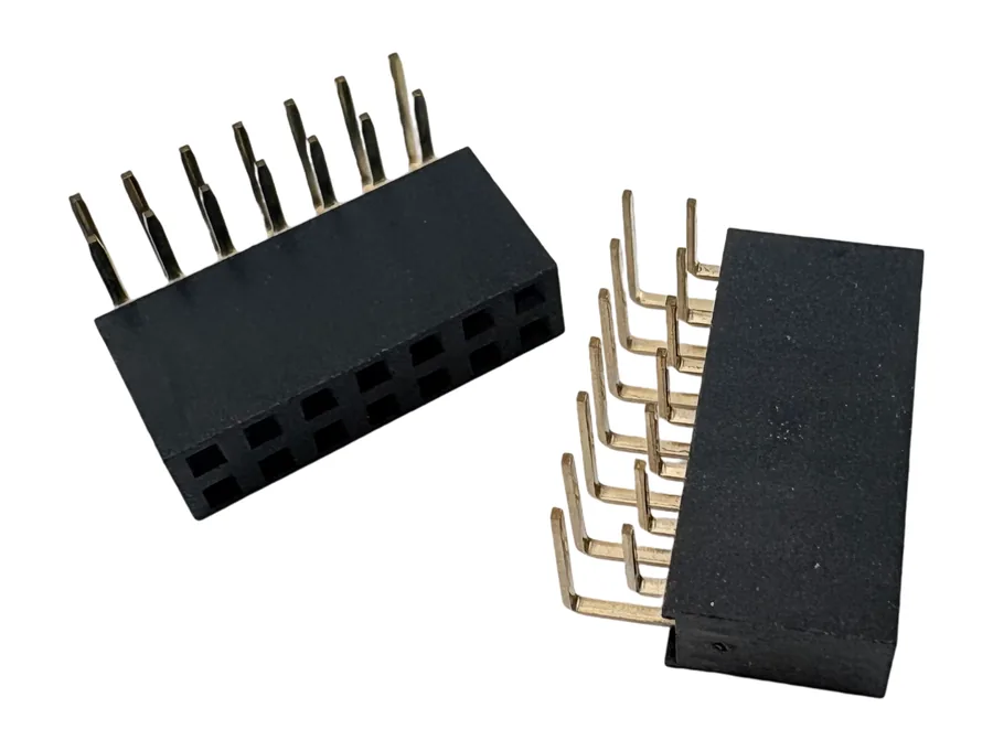 2.54mm Right Angle Female Header Connector, Dual Row, 2x2P to 2x40P product photo by Kirision