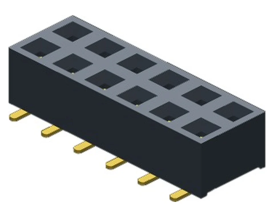 FH2542X5S*GF1SNT 2.54 mm Dual Row Vertical SMT Female Header