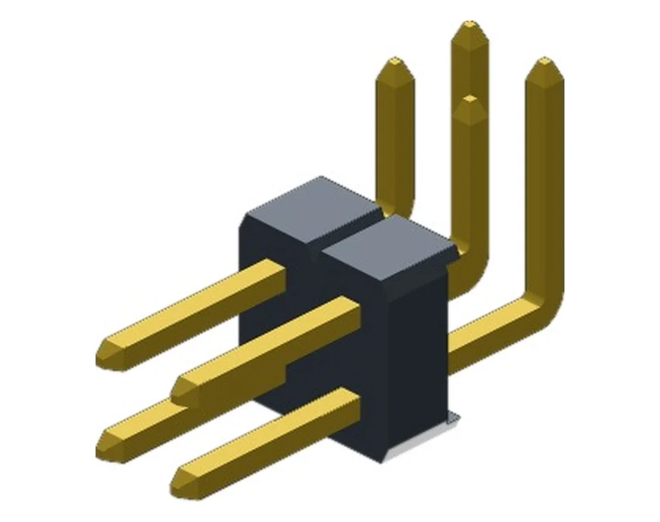 PH2542X40W dual row 2.54 mm right angle pin header