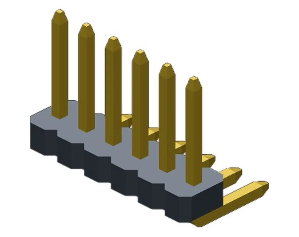 PH1271X10W*GF1SNT 1.27 mm Single Row Right Angle Pin Header