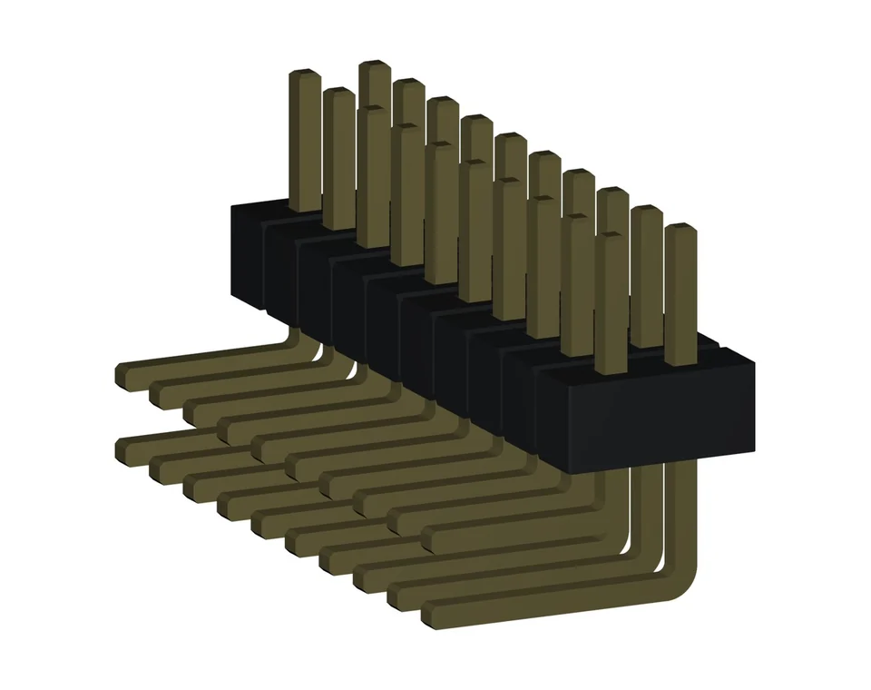 PH1272X10W*GF1SNT 1.27 mm Dual Row Double R/A Pin Header