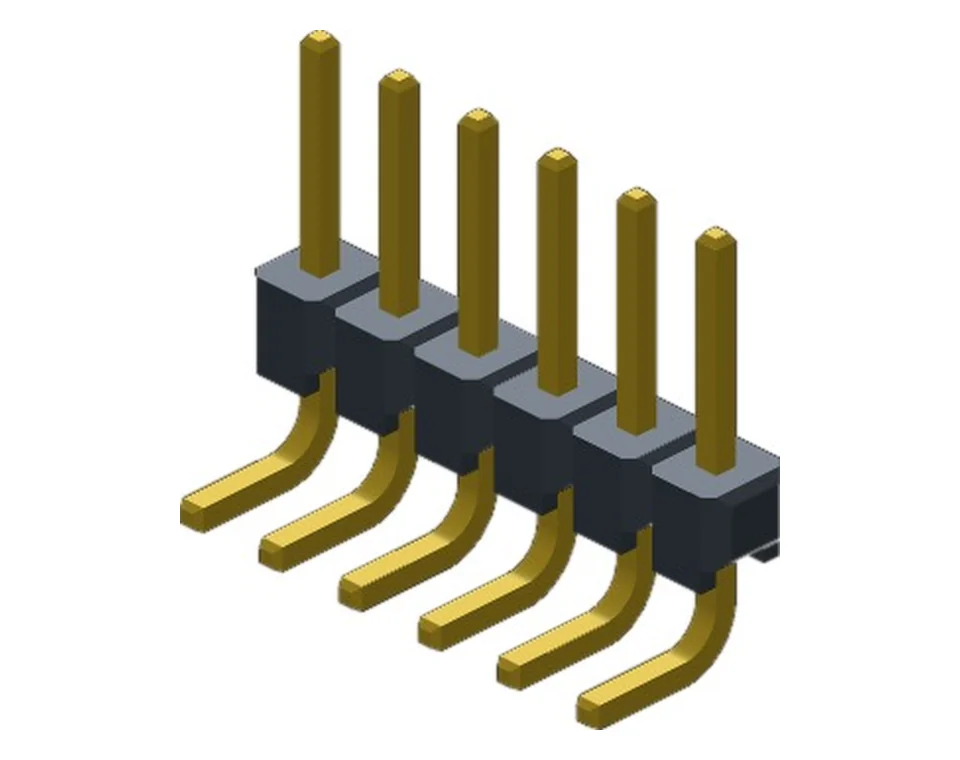 PH2541X10W*GF1SNT 2.54 mm Single Row Right Angle Pin Header